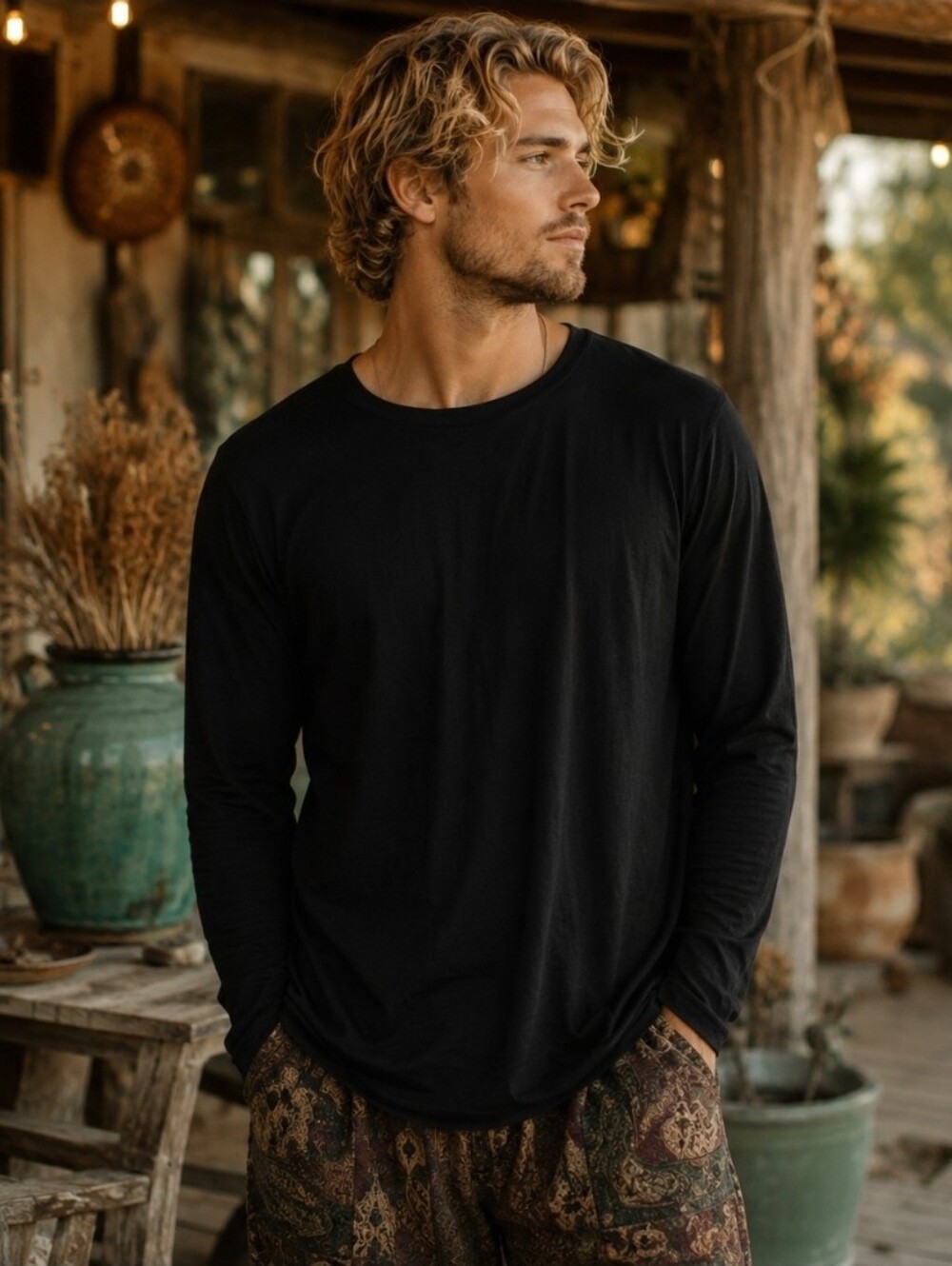 4/$15 Leg3nd Inspire Black Long Sleeve Crewneck Shirt XL Unisex